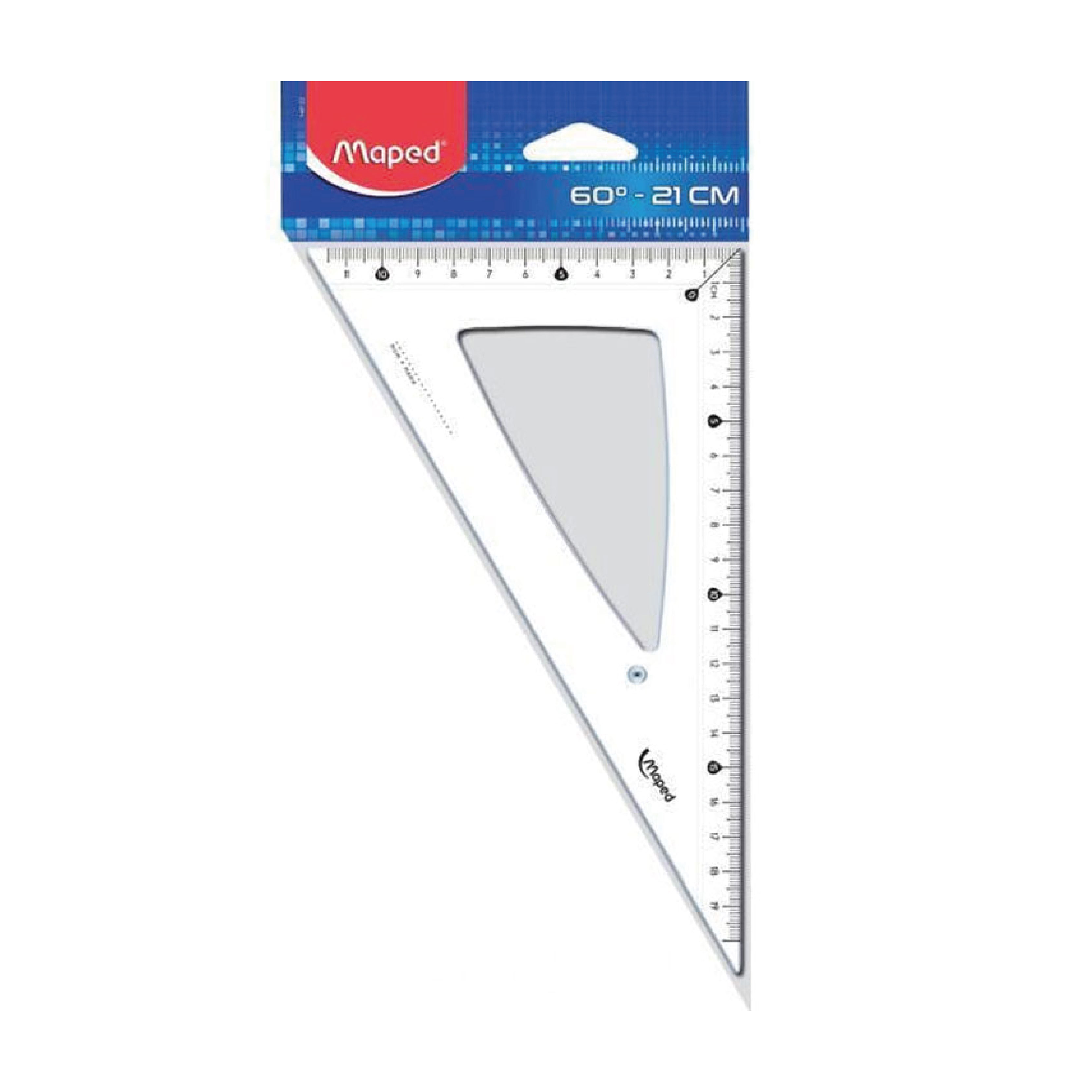 Équerre MAPED Geometric 26 cm – 60° Transparente Graduée pour Géométrie