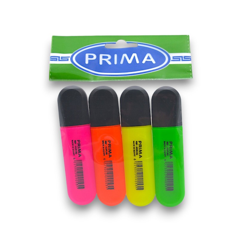 Pochette de 4 surligneurs fluo – Prima