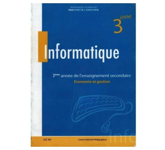 Manuel d'informatique — 3ème année secondaire (Économie-Gestion) · CNP