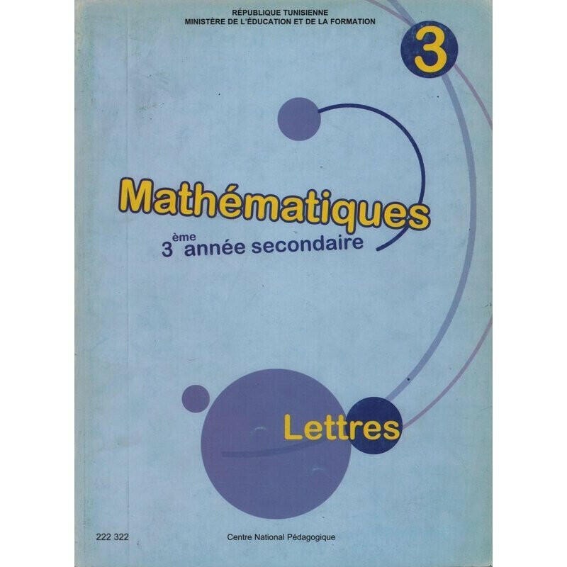Manuel de mathématiques — 3ème année secondaire (Lettres) · CNP