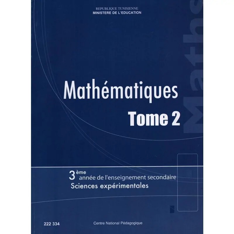 Manuel de mathématiques — 3ème année secondaire (Sciences exp. — Tome 2) · CNP